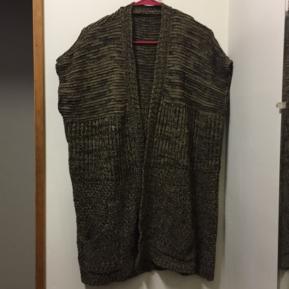 One size greenish gold sweater poncho